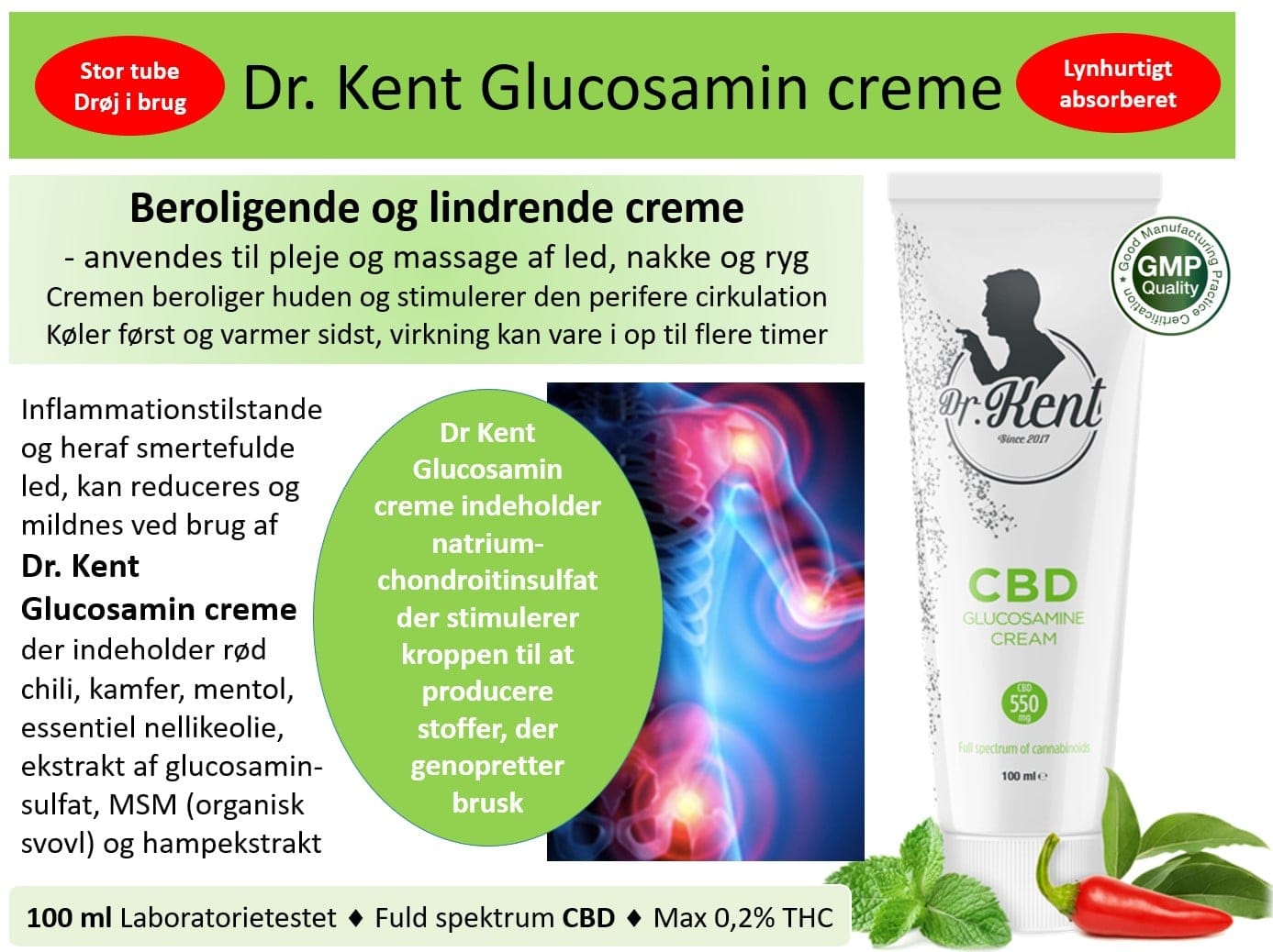 Information om Dr. Kent creme, fra producent.