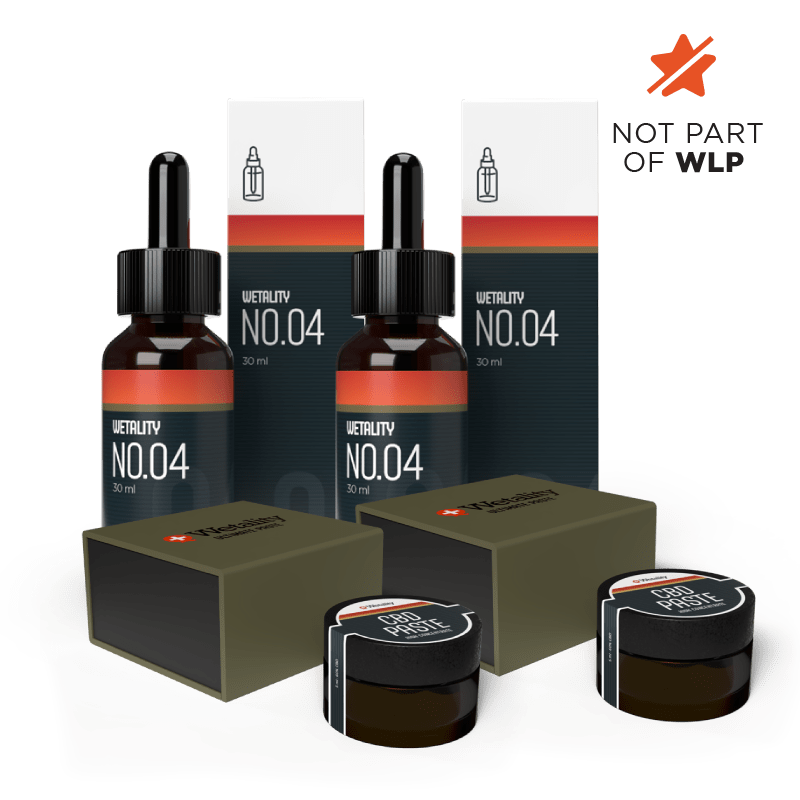 Pakke 2:  2 stk No.04 30 ml Olie + 2 stk 5 ml Cannabis-Paste, spar 50 %