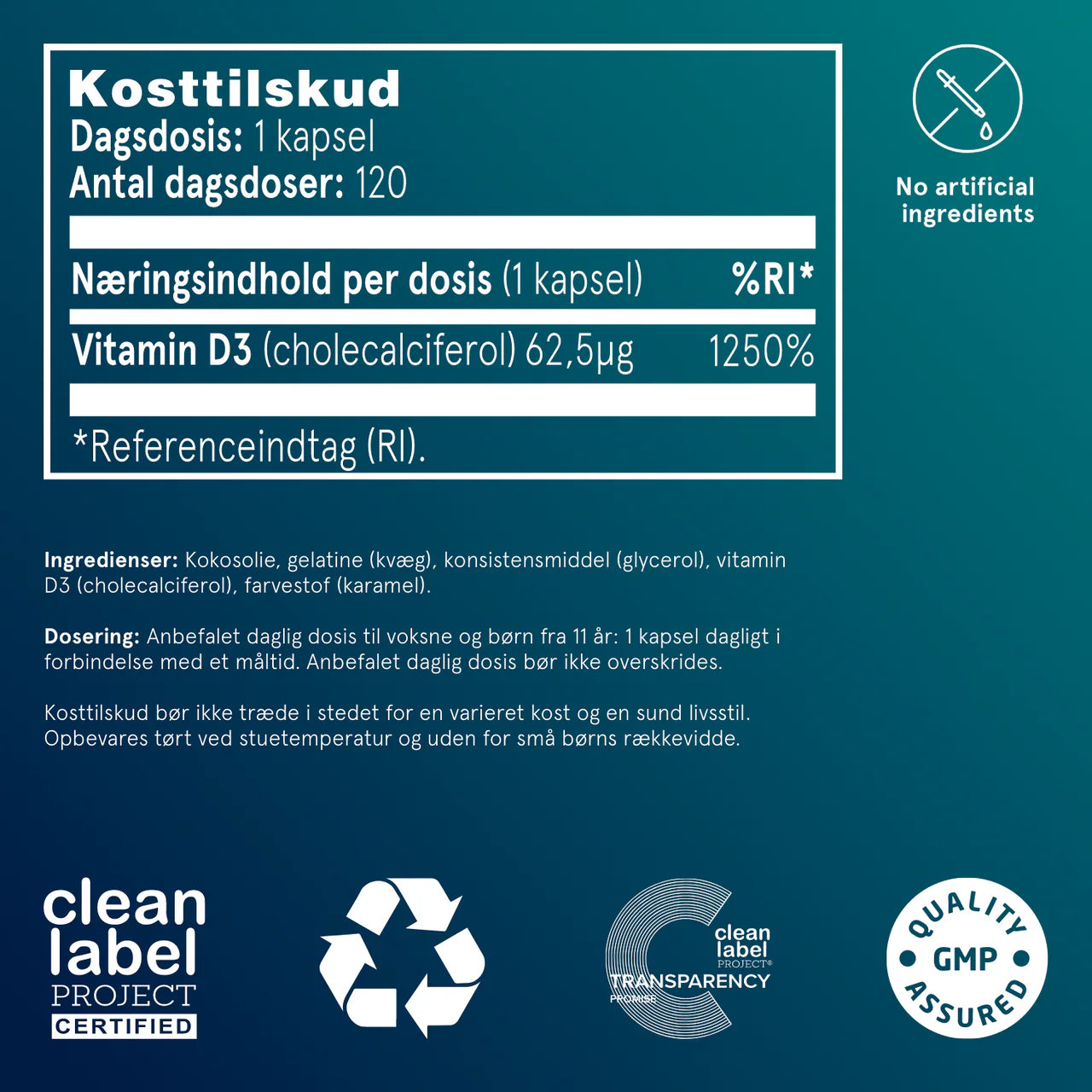 Information om Puori D-Vitamin 2500IE.