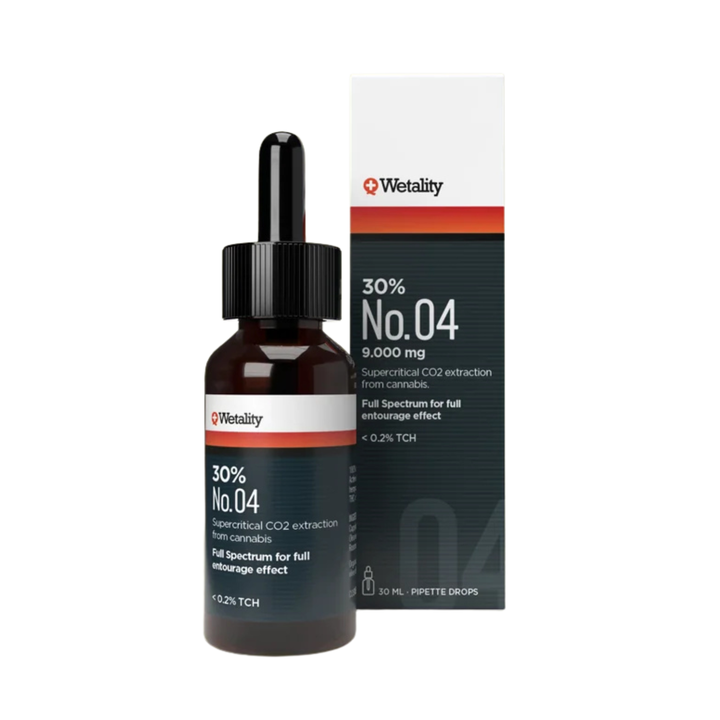 Wetality CBD Olie No. 04 30% CBD 30ml flaske med pipette