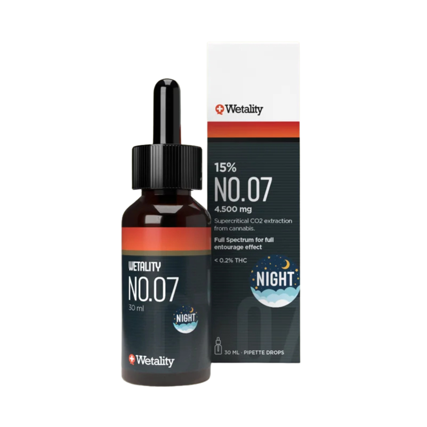 Wetality CBD Olie No. 07 - Sleep 15% CBD 30ml flaske med pipette