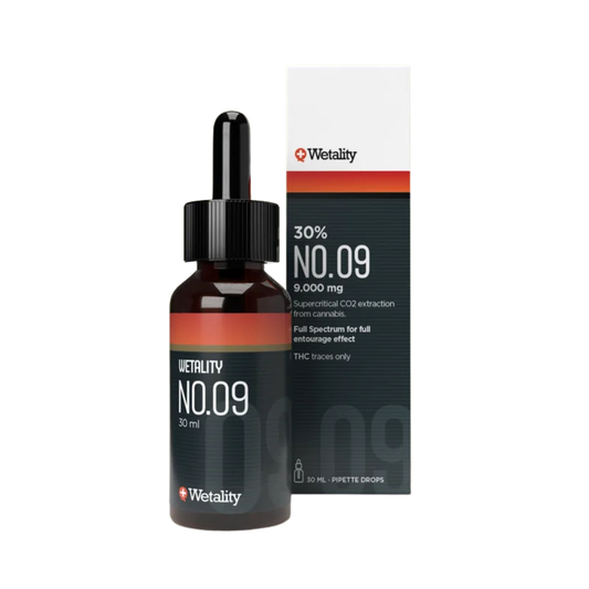 Wetality CBD Olie No. 09 30% CBD 30ml flaske med pipette
